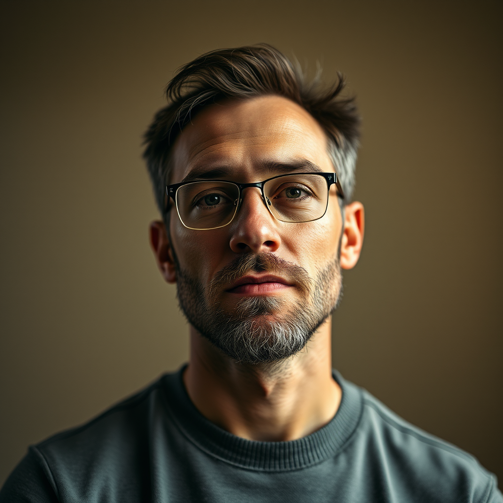 Portrait of creative director focused on cinematic abstraction and visual storytelling in AI-generated content