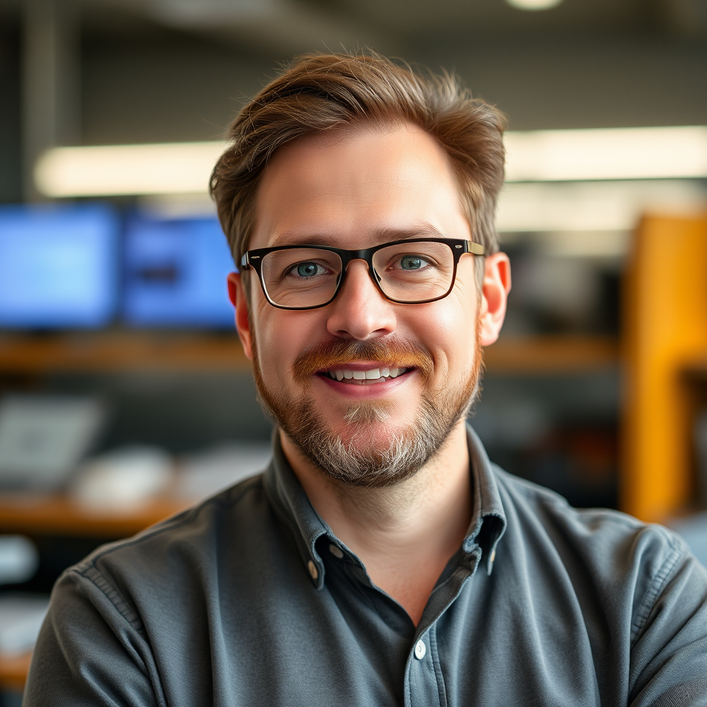 Portrait of technical lead responsible for platform architecture and AI model optimization